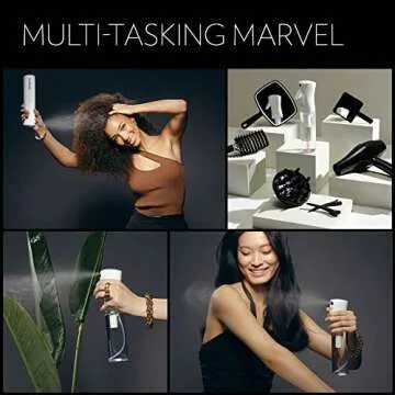 FLAIROSOL - The Original, Continuous Ultra Fine Mist Spray Bottle, Multi-Tasking Marvel for Hair, Skin, Home, Pet Care and more, Refillable and Reusable, 10.1oz/300ml (Clear Bottle-Pink Print)