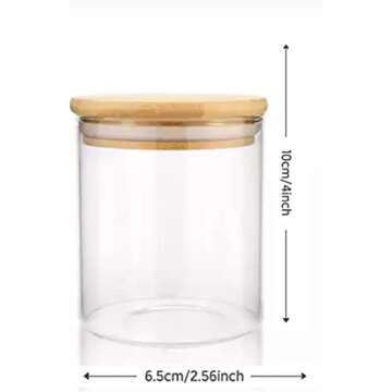12 Set of 9OZ Glass Spice Jars with Bamboo Lids
