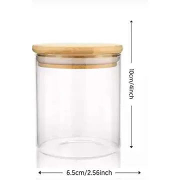 12 Set of 9OZ Glass Spice Jars with Bamboo Lids