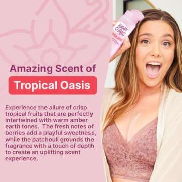 HAPPY CURVES Comfort Powder: Talc Free Anti Chafe Body & Foot Powder Deodorant to Control Inner Thigh Chafing, Private Areas, and All Over Body for Women (5 Ounce (Pack of 1), Tropical Oasis)