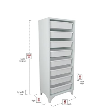 Comfyt White Dresser with 8 Bins for Home Organization