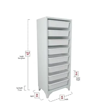Comfyt White Dresser with 8 Bins for Home Organization