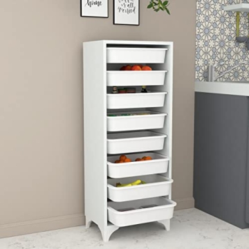 Comfyt White Dresser with 8 Bins for Home Organization