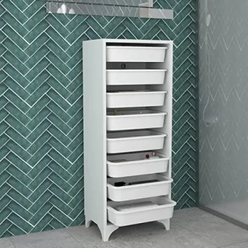 Comfyt White Dresser with 8 Bins for Home Organization