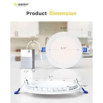 Ensenior 6 Inch LED Recessed Lights - High Brightness & Dimmable