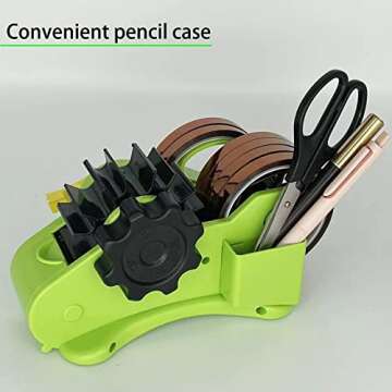 Green Multi-Roll Heat Tape Dispenser Sublimation 1" and 3" Core Double Reel Cores Sublimation for Heat Transfer Tape, Semi-Automatic Tape Dispenser with Compartment Slots
