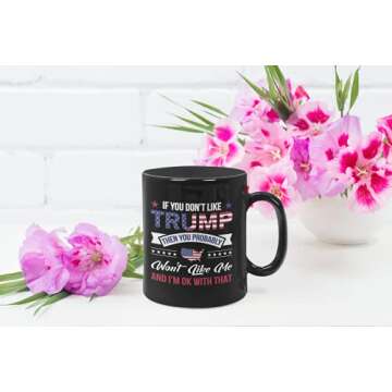 Jesus Is My Savior Trump Is My President Coffee Mug - Funny Unique Gift Mugs. Sarcastic Holiday Gifts for Any Occasion To Be Loved for Christmas, Fathers Mothers Day, Birthday, etc. (Black, 11oz)