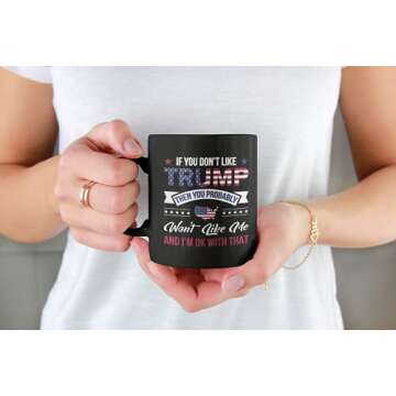 Jesus Is My Savior Trump Is My President Coffee Mug - Funny Unique Gift Mugs. Sarcastic Holiday Gifts for Any Occasion To Be Loved for Christmas, Fathers Mothers Day, Birthday, etc. (Black, 11oz)