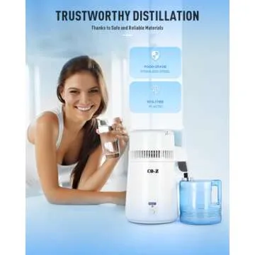 CO-Z 1.1 Gallon Water Distiller, 750W Countertop Home Office Countertop Distiller Water Making Machine, 4L Distilled Clean Water Maker, Distill Distilling Water Purifier Distillers, Pure Water Maker
