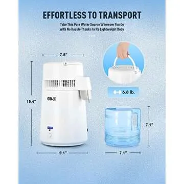 CO-Z 1.1 Gallon Water Distiller, 750W Countertop Home Office Countertop Distiller Water Making Machine, 4L Distilled Clean Water Maker, Distill Distilling Water Purifier Distillers, Pure Water Maker