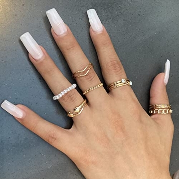 YEEZII 68 Pcs Gold Knuckle Rings Set for Women