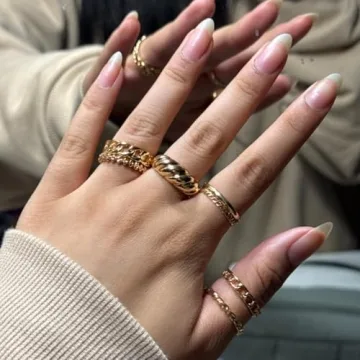 YEEZII 68 Pcs Gold Knuckle Rings Set for Women