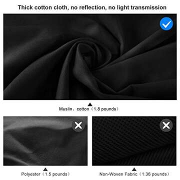 EMART Black Screen Backdrop, 6 x 9 Ft for Streaming Zoom & Photography