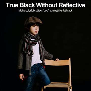 EMART 6x9 Black Screen Backdrop for Streaming & Photos