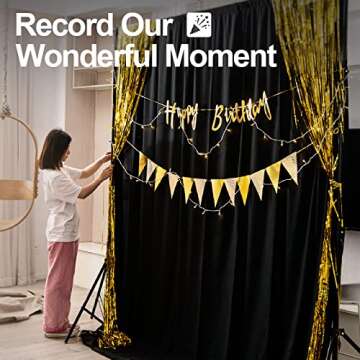 EMART 6x9 Black Screen Backdrop for Streaming & Photos