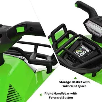 HONEY JOY Ride On ATV, 6V Toddler Quad, Four Wheeler for Kids w/Storage Box, Horn, Music, LED Headlights, Battery Powered Electric Ride On Car, Gift for Boys Girls (Green)