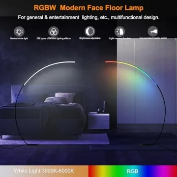 E.P. Light RGBW Arched Floor Lamp - Remote & Dimmable