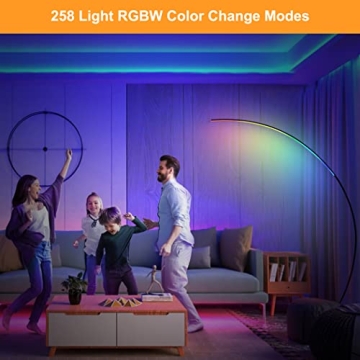 E.P. Light RGBW Arched Floor Lamp - Remote & Dimmable