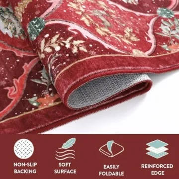 Lahome 2x4 Moroccan Christmas Rug – Washable & Soft