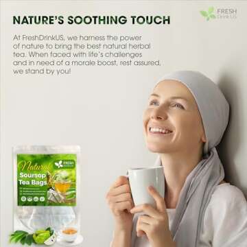 40 Premium Soursop Graviola Leaf Tea Bags, 100% Natural and Pure from Soursop Leaves, Handmade, Made With Natural Materials-Corn Fiber Tea Bag, Sugar/Caffeine/Gluten Free, Hoja Guanabana Tea