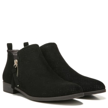 Dr. Scholl's Women's Rate Zip Ankle Boot in Black Microfiber