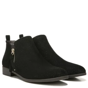 Dr. Scholl's Women's Rate Zip Ankle Boot in Black Microfiber