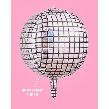 Disco Ball Foil Balloons for All Party Events - 4 pk