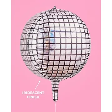 Disco Ball Foil Balloons for All Party Events - 4 pk