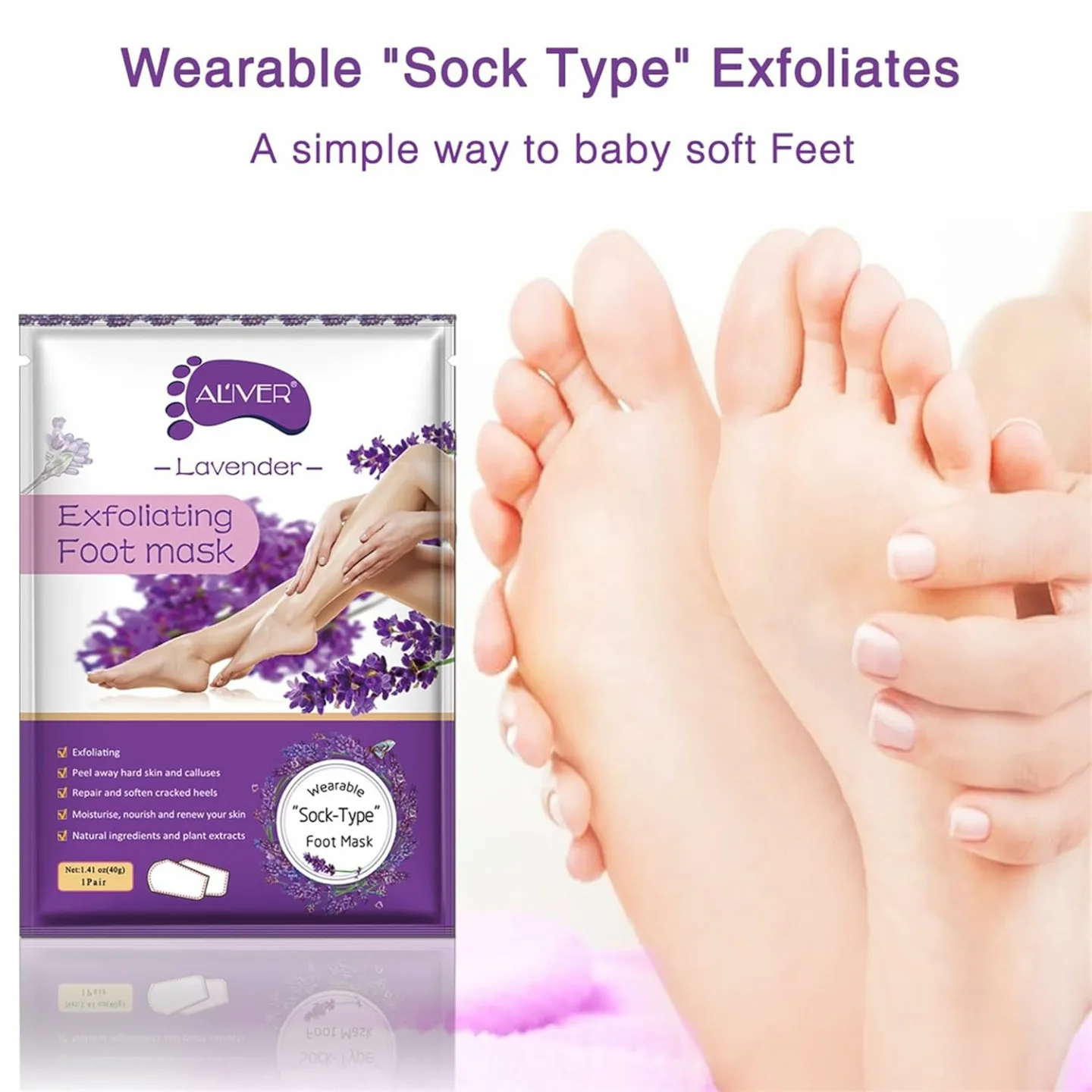 ALIVER Foot Peel Mask - Exfoliating Callus Remover