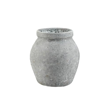 Serene Spaces Living Antique Ashen Stamnos Cement Vase, Grey Concrete Floral Vase, Home, Office Deco...