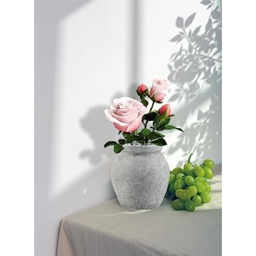 Antique Ashen Stamnos Cement Vase for Home Decor