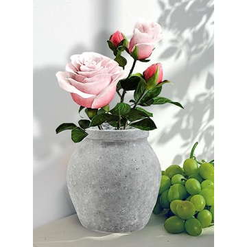 Antique Ashen Stamnos Cement Vase for Home Decor