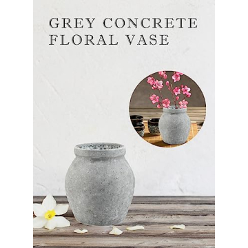 Antique Ashen Stamnos Cement Vase for Home Decor