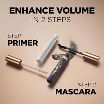 L’Oreal Paris Makeup Voluminous Mascara Original, Curved Brush Lifts & Builds Lashes Up To 5X Volume, Clump Free, Smudge Free, Black Brown, 0.28 Fl Oz