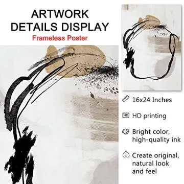 Black Beige Grey Abstract Canvas Wall Art for Modern Spaces