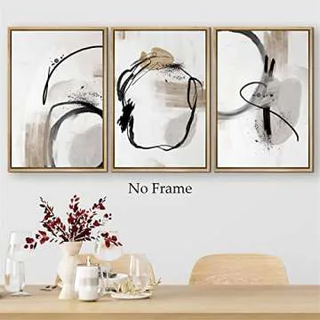 Black Beige Grey Abstract Canvas Wall Art for Modern Spaces