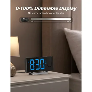 Stylish Projection Alarm Clock with USB Charging