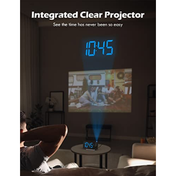 Stylish Projection Alarm Clock with USB Charging