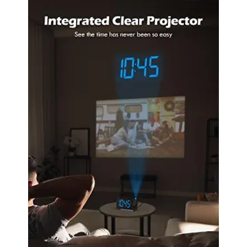 Stylish Projection Alarm Clock with USB Charging