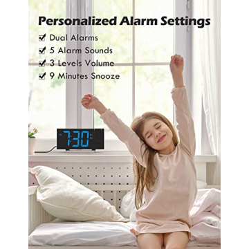 Stylish Projection Alarm Clock with USB Charging