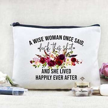 Kimoli Funny Canvas Cosmetic Bag Makeup Bags Cute Travel Bag Birthday Gifts Friend Gifts for Women (...