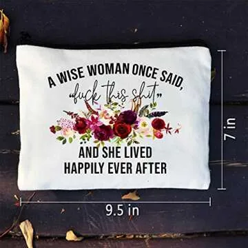 Kimoli Funny Canvas Cosmetic Bag Makeup Bags Cute Travel Bag Birthday Gifts Friend Gifts for Women (Style-C)