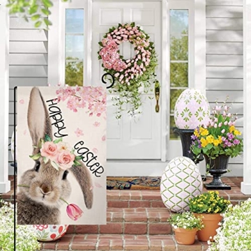 Easter Bunny Garden Flag Double Sided 12x18 Outdoor Decoration