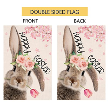 Easter Bunny Garden Flag Double Sided 12x18 Outdoor Decoration