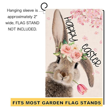 Easter Bunny Garden Flag Double Sided 12x18 Outdoor Decoration
