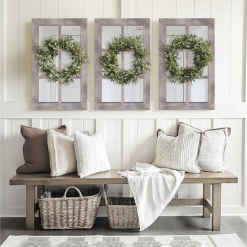 Barnyard Designs 24x40 Rustic Windowpane Wood Mirror