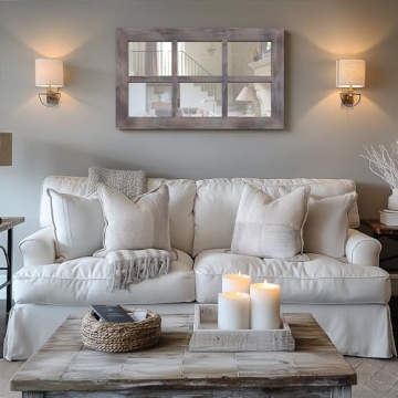 Barnyard Designs 24x40 Rustic Windowpane Wood Mirror