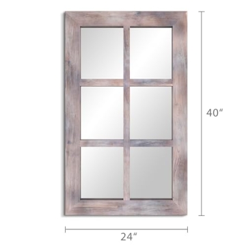 Barnyard Designs 24x40 Rustic Windowpane Wood Mirror