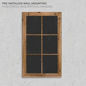 Barnyard Designs 24x40 Rustic Windowpane Wood Mirror