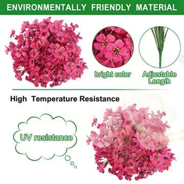Aufind 30 Bundles UV Resistant Faux Flowers for Stunning Decor